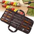 myvepuop BBQ Mat & Fire Mat Marshmallow Roasting Roasting Sticks with Wooden Handle 16 Inch BBQ Fork Silver One Size