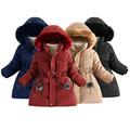 Esaierr Kids Baby Winter Jacket long Coats for Girls Toddler Fleece Hooded Parka Coats Little Girls Mid-Length Cotton Jacket Winter Thick Warm Snow Jacket Outerwear for 3-10 Y