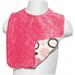 Reversible & Adjustable Minky Bib - Hot Pink Circle Print with Hot Pink Dot