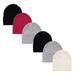 Hudson Baby Infant Girl 6Pc Knit Cuffed Beanie Dark Pink Cream Black Infant Toddler