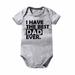 Elainilye Fashion Unisex Newborn Baby Bodysuit Short Sleeve Father s Day Print Jumpsuit Romper Sizes Newborn-24M