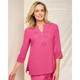 Blair Women's Easy Breezy Crochet Tunic - Pink - PL - Petite