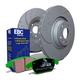 EBC Brakes Turbo Groove Discs and Greenstuff Pads Kit - Rear Solid, 286mm x 10mm - ATE Calipers