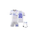 (MCF Away White MODRIC#10, 10-11 Years#26 Football Kits) Boys Kids Football Kit Sport Training Jersey Top+Shorts+Socks