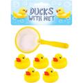 Henbrandt 5 Mini Rubber Ducks with Fishing Net Bath Toy Paddling Pool Game Summer Water Fun Toys for Kids