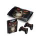 (Skull Red Eyes) PS3 Super Slim PVC Skin for Console + Controllers