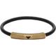 Mens Black & Gold Leather Bracelet