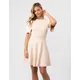 Women's Ted Baker Oliviha Womens Rib Engineered Skater Dress - Pink - Size: 14