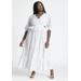 Plus Size Women's Ruffle Eyelet Maxi Dress by ELOQUII in Pearl (Size 22)