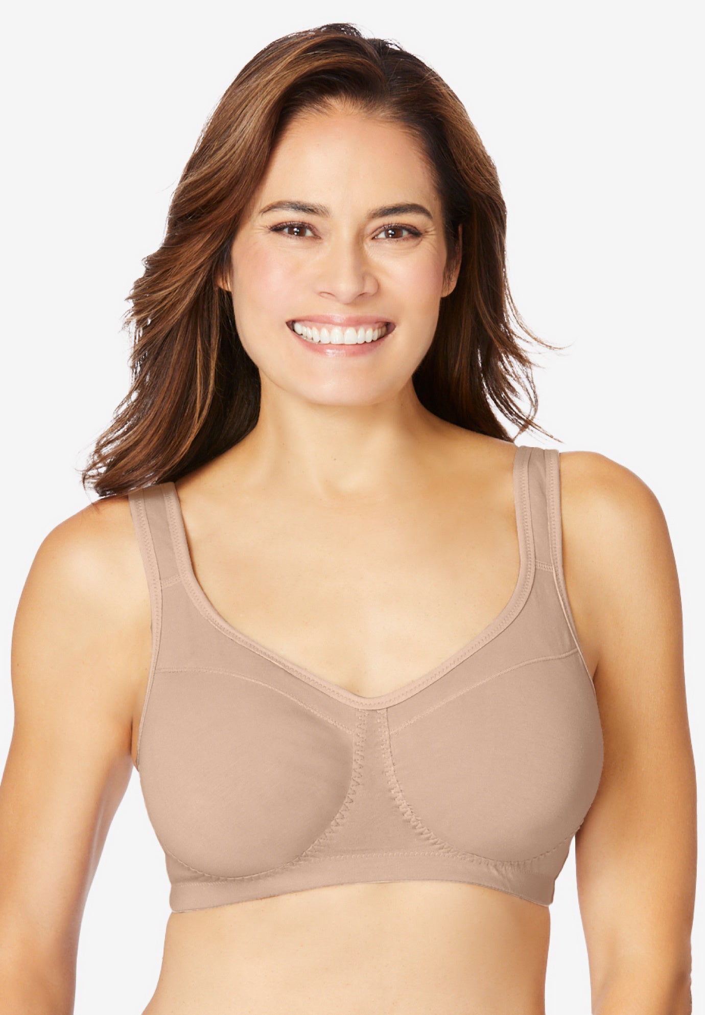 Plus Size Women's Wireless Leisure Bra by Comfort Choice in Nude (Size 44 D)