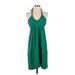 H&M Casual Dress - Mini Halter Sleeveless: Green Print Dresses - Women's Size 8