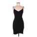 Lulus Casual Dress - Mini Plunge Sleeveless: Black Print Dresses - Women's Size Medium