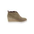 Linea Paolo Ankle Boots: Slip-on Wedge Casual Tan Solid Shoes - Women's Size 6 - Round Toe