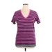 Under Armour Short Sleeve T-Shirt: Purple Stripes Tops - Women's Size X-Large