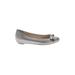 Louise Et Cie Flats: Ballet Wedge Work Silver Solid Shoes - Women's Size 8 - Round Toe