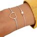 Urban Outfitters Jewelry | 3/$30 Faux Pearl Heart Bracelet | Color: Gold | Size: Os