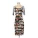 Lularoe Casual Dress - Sheath: Gray Print Dresses - Women's Size X-Small