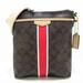 Coach Bags | Auth Coach Signature F51265 Black Dark Brown Red Pvc Leather Shoulder Bag | Color: Brown/Red | Size: Height : 9.06 Inch (23 Cm) Width : 7.87 Inch