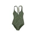 Shade & Shore One Piece Swimsuit: Green Solid Swimwear - Women's Size Small