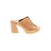 Kork-Ease Mule/Clog: Slide Stacked Heel Boho Chic Tan Print Shoes - Women's Size 6 - Open Toe