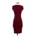 Joe & Elle Casual Dress - Bodycon: Burgundy Solid Dresses - Women's Size Small