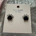 Kate Spade Jewelry | Kate Spade Paw Print Earrings! New In Bag! | Color: Black/Silver | Size: Os