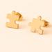 Anthropologie Jewelry | Anthropologie Golden Puzzle Piece Stud Earrings | Color: Gold | Size: Os