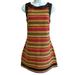 Free People Dresses | Free People New Romantics Tapestry Striped Sheath Dress Beads Faux Leather 10 | Color: Black/Orange | Size: 10