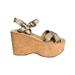 Free People Shoes | Kork Ease Suede Snake Embossed Leather Strappy Platform Wedge Sandals Size 8 | Color: Tan | Size: 8