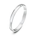 Theia Unisex 9ct White Gold Super Heavy D Shape Polished 2mm Wedding Ring - Size I