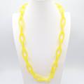 J. Crew Jewelry | J Crew Chunky Acrylic Chain Necklace Bright Yellow Grosgrain Ribbon Tie 25" | Color: Yellow | Size: Os