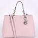 Michael Kors Bags | Michael Kors Cynthia Medium Saffiano Leather Satchel Light Pink | Color: Pink/Silver | Size: Os
