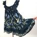 Free People Dresses | Free People Bali Wild Daisy Slip Dress In Black Combo Size Medium | Color: Black/Blue | Size: M