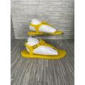Coach Shoes | Coach Womens Trmulti Jelly T-Strap Sandals Yellow Buckle Flat Heel 5 B New | Color: Yellow | Size: 5