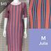 Lularoe Dresses | New! Lularoe “Julia” Form Fitting Dress | Color: Blue/Pink | Size: M