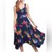 Anthropologie Dresses | Anthropologie Maeve Vivienne Midi Dress Blue Floral Smocked In Size 6 | Color: Blue | Size: 6