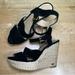 Michael Kors Shoes | Michael Kors Taylor Wedge Buckle Up Sandal Suede Black Size 8.5 | Color: Black/Tan | Size: 8.5