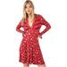 Free People Dresses | Free People Good Days Mini Dress In Pop Combo Red Long Sleeves | Color: Red | Size: S