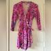 Lilly Pulitzer Pants & Jumpsuits | Lilly Pulitzer Karlie Wrap Romper Iris Pop Up Lilly’s Lagoon Size Xs | Color: Pink/Purple | Size: Xs