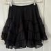 Free People Skirts | Fp One Free People Black Cotton Gauze Full Tiered Crochet Black Skirt Size Xs | Color: Black | Size: Xs