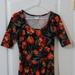 Lularoe Dresses | Lularoe Nicole Black Floral, S Fit N Flare, Flower | Color: Black/Orange | Size: Xs