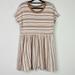 American Eagle Outfitters Dresses | Ae American Eagle 2022 Striped Knit Babydoll Dress Women's Size Small | Color: Brown/White | Size: S