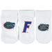 Newborn & Infant Strideline White Florida Gators Three-Pack Booties