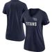 Women's Nike Navy Tennessee Titans Team Name Logo V-Neck Tri-Blend T-Shirt