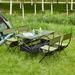 Set of 5, Folding Outdoor Table and Chair Set for Indoor, Outdoor Camping, Picnics, Beach,Backyard, BBQ, Party, Patio
