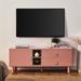 Modern Wood TV Cabinet with Doors TV Stands for Living Room TV Console Cabinet with Leather Handle