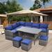 Ouyessir 7-Piece Patio Wicker Rattan Outdoor Sectional Sofa Set with Cushions