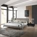 Legend 3 or 4 Piece Gray Fabric King or Queen Platform Bed and Nightstands Bedroom Set