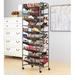 Whitmor 10-Tier 2-Sided Rolling Shoe Cart - Gunmetal Gray