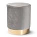 Chaela Contemporary Glam & Luxe Velvet Upholstered Metal Ottoman